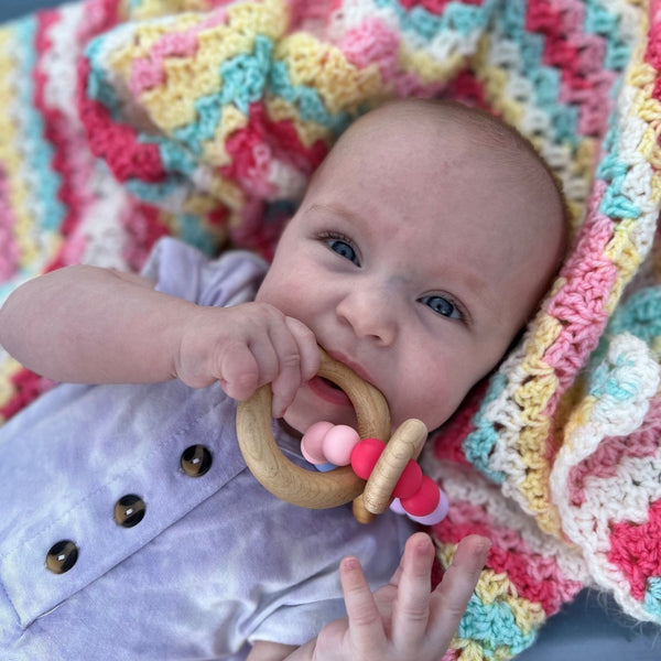 Saturn Ring Wooden Baby Teether HoneyBug