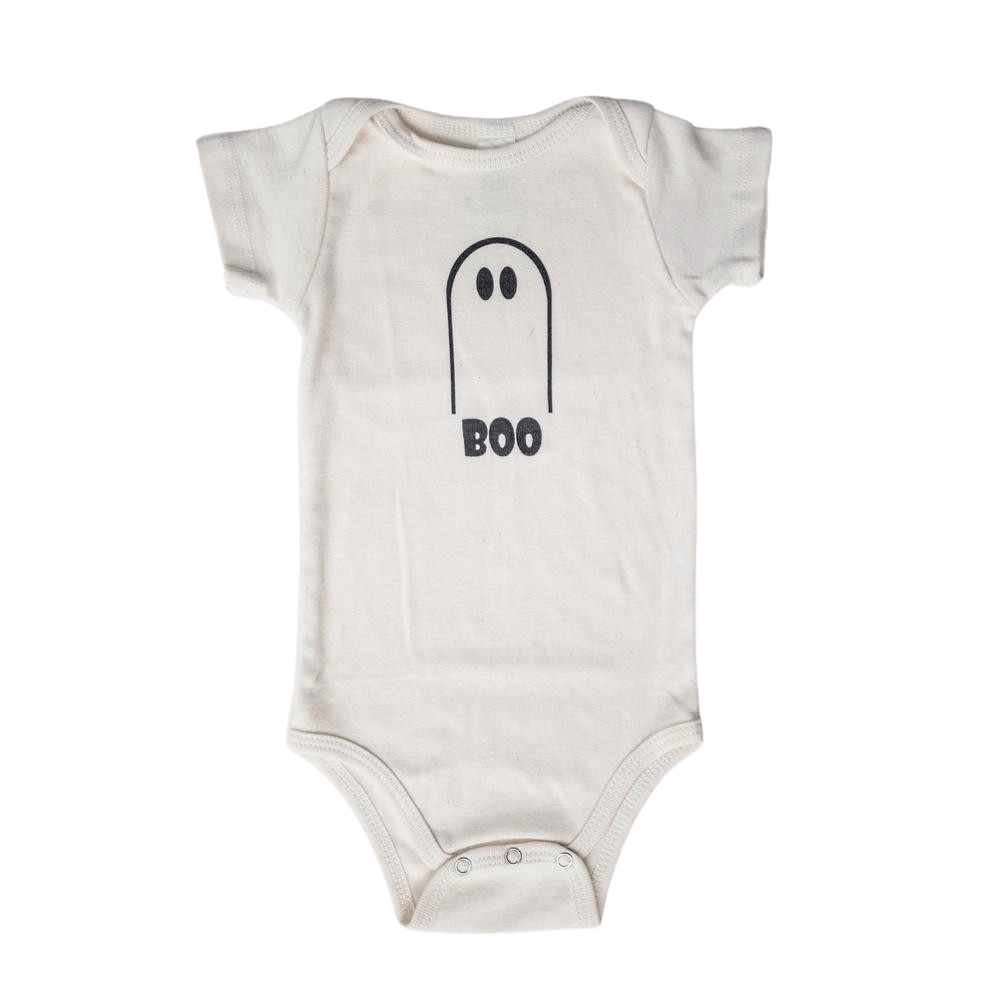 Organic Baby Romper, Halloween - Boo - HoneyBug 