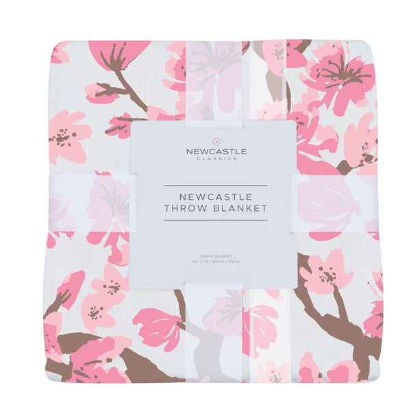 Cherry Blossom Bamboo Muslin Throw Blanket - HoneyBug 
