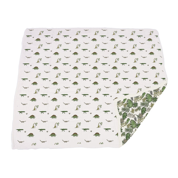 Dino Days and Tropical Forest Cotton Newcastle Blanket - HoneyBug 