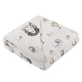Hear Me Roar Lion and Rhinos and Elephants Bamboo Newcastle Blanket - HoneyBug 