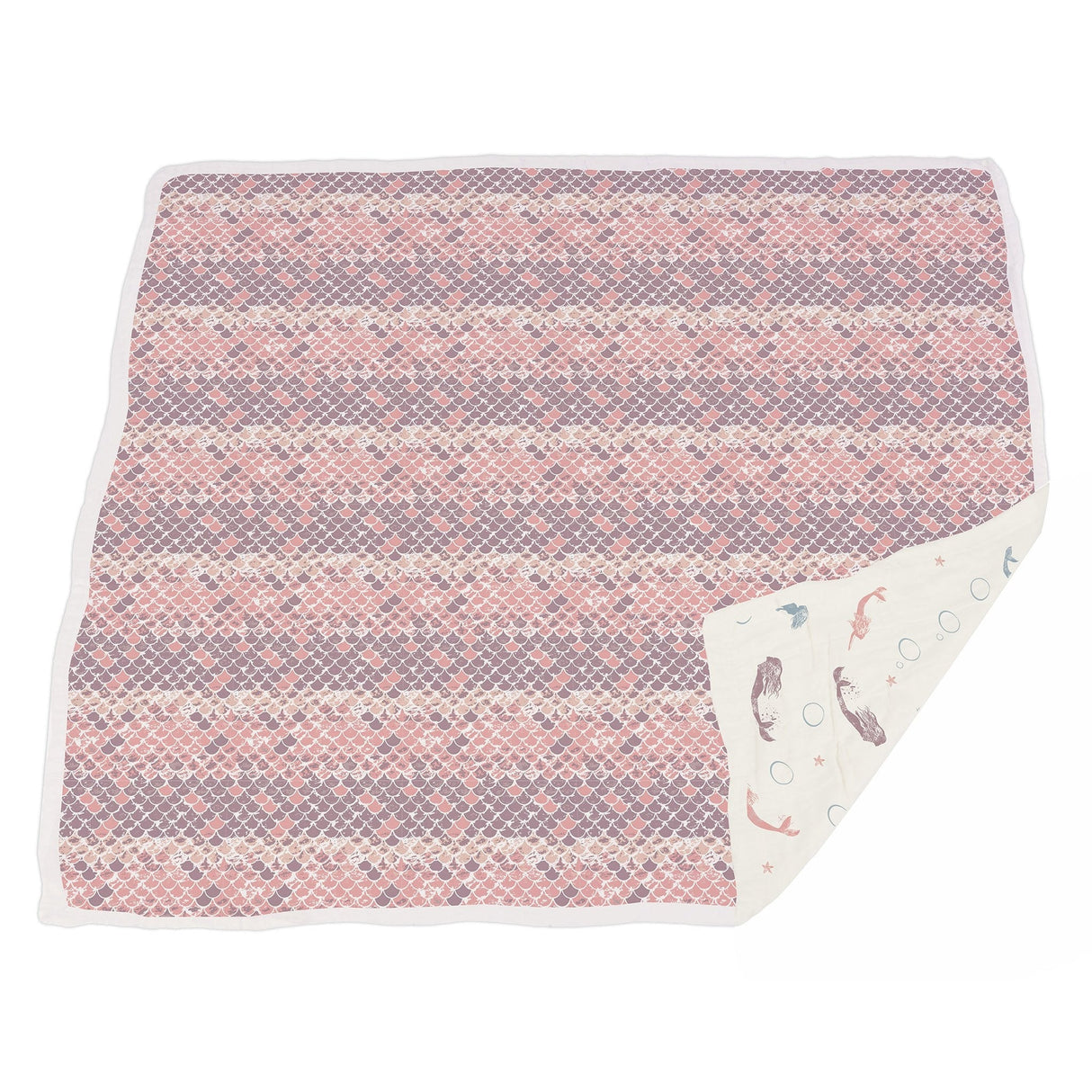 Mermaids and Scales Bamboo Muslin Newcastle Blanket - HoneyBug 