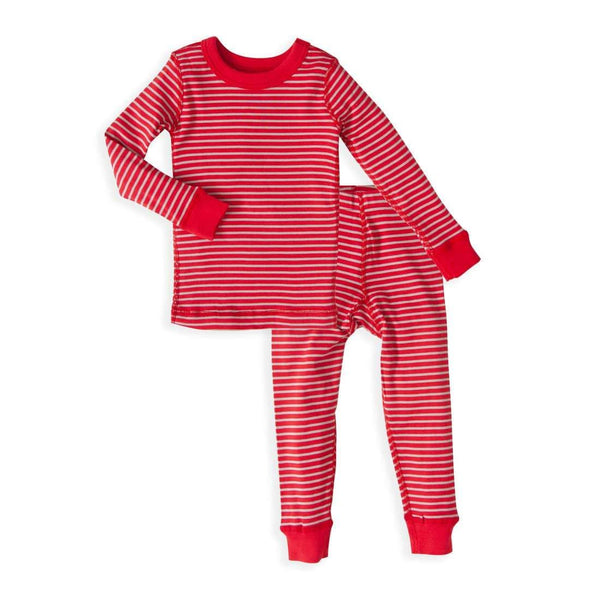 Red/Silver Long Sleeve Pajamas - HoneyBug 