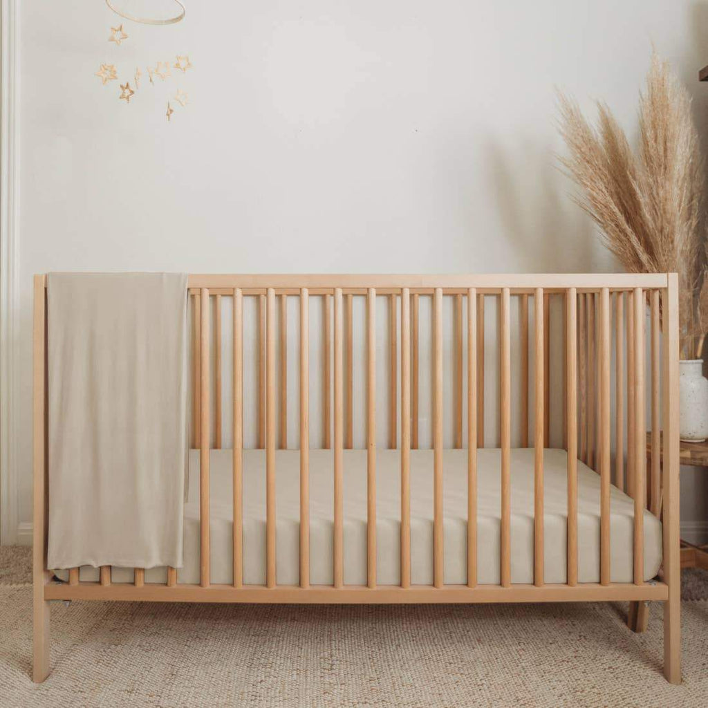 Organic Bamboo Viscose Crib Sheet - Sand - HoneyBug 
