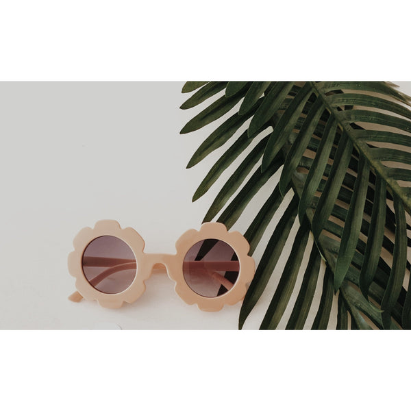 Round Flower Sunglasses - Nude - HoneyBug 