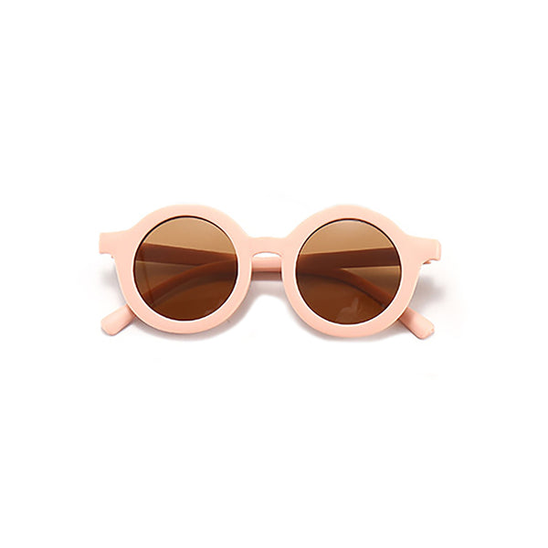 Round Retro Sunglasses - Soft Pink Matte - HoneyBug 