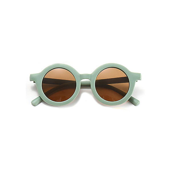 Round Retro Sunglasses - Succulent Green Matte - HoneyBug 