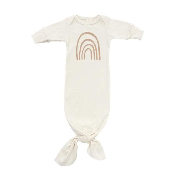 Clay Rainbow - Long Sleeve Infant Tie Gown - HoneyBug 