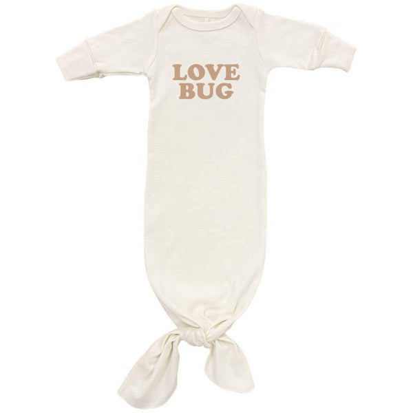 Love Bug - Long Sleeve Infant Tie Gown - Clay - HoneyBug 
