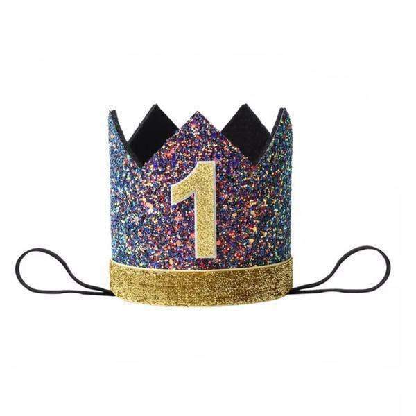 Multi Sparkle First Birthday Crown - HoneyBug 