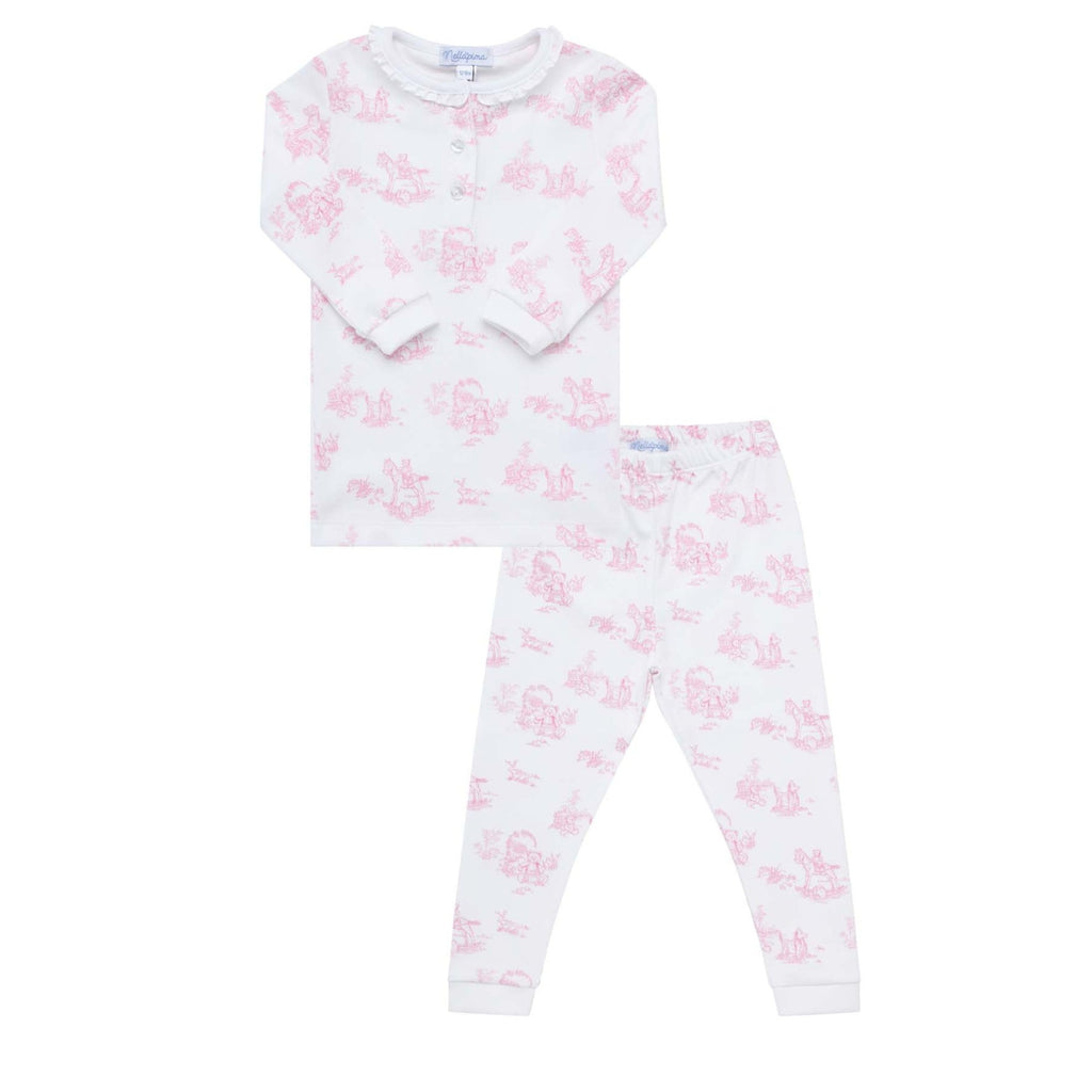 Pink Toile Baby Pajamas - HoneyBug 