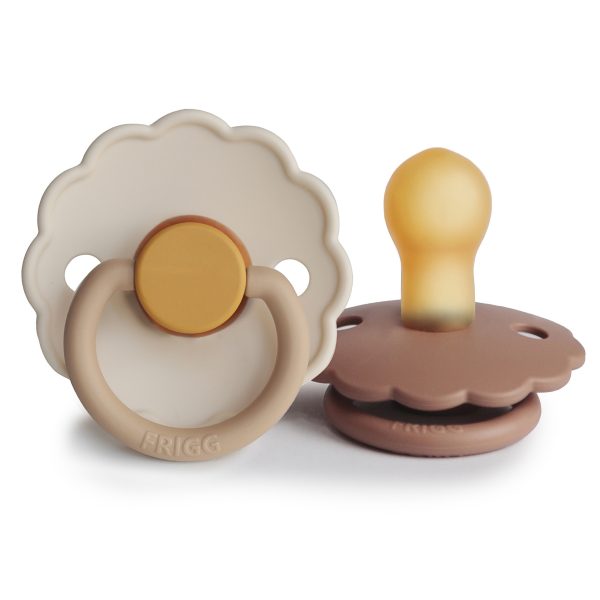 FRIGG Natural Rubber Pacifier 2-pack (Daisy - Chamomile & Peach Bronze) - HoneyBug 
