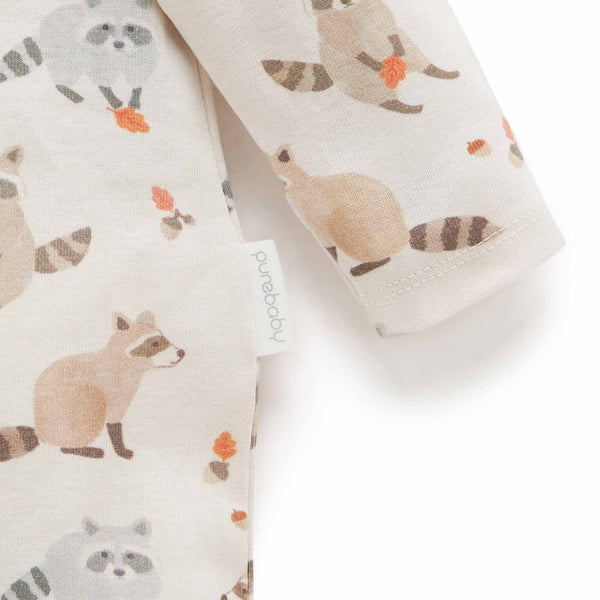 Printed Zip Growsuit - Little Raccoon - HoneyBug 