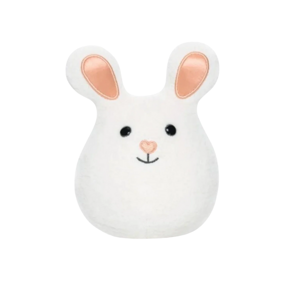 Mini Bunny Rattle - White - HoneyBug 