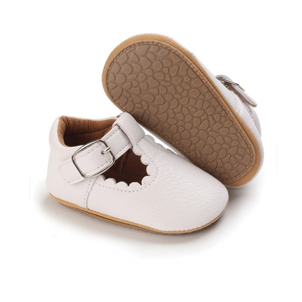 Infant/Toddler Hard Sole Mary Jane Shoes - Ivory - HoneyBug 