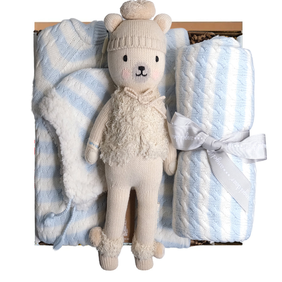 Winter Cuddles Gift Box, Blue - Heirloom Edition - HoneyBug 