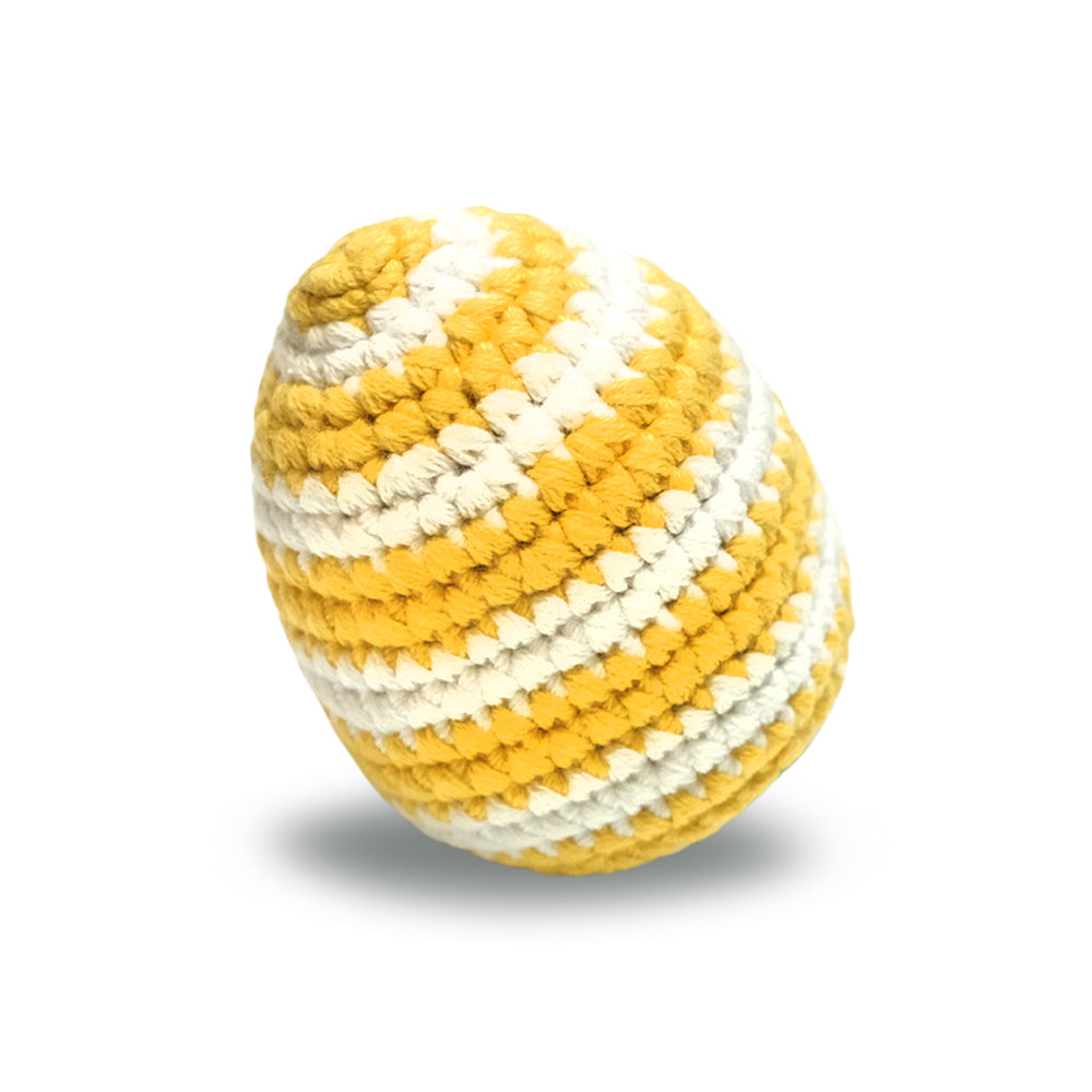 Easter Egg Rattle - Yellow Stripe - HoneyBug 