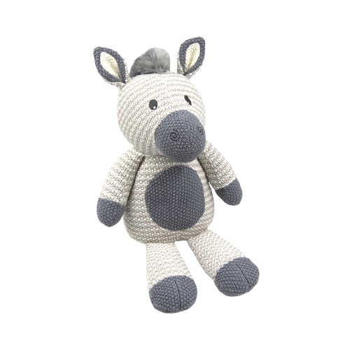 Whimsical Knit Toy - Zac Zebra - HoneyBug 